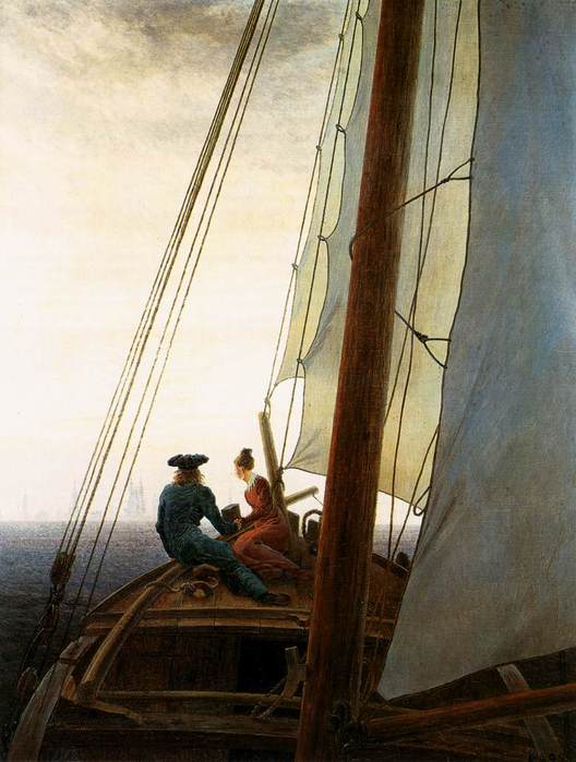 On The Sailing Boat by Caspar David Friedrich, 1819